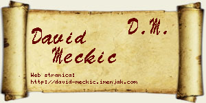 David Mečkić vizit kartica